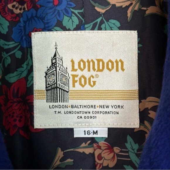 London Fog Vintage Wool Jewel Toned Purple Oversized Long Coat Jacket - Picture 15 of 15